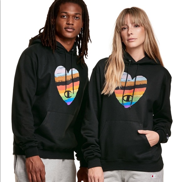 Columbia Tops - New champion Fleece Hoodie Pride Heart sweat shirt